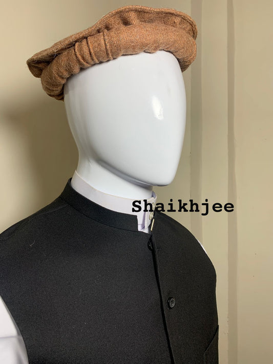 Handmade CHITRALI PAKOL Topi / woolen chitrali topi - SHAIKHJEE