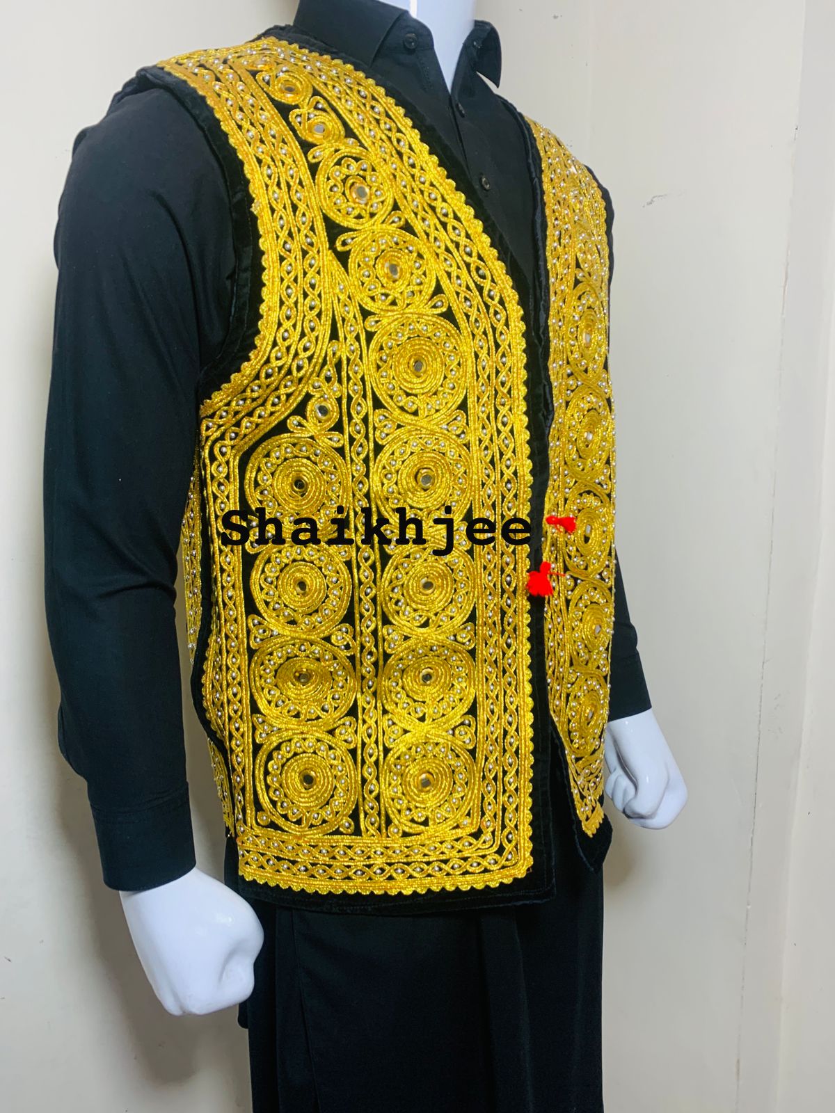 Afghani wedding embroidered VEST/ Handmade traditional pshtoon vest - SHAIKHJEE