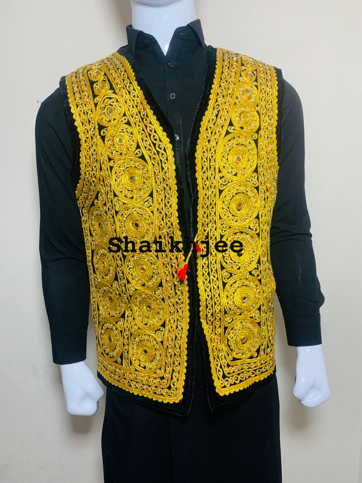 Afghani wedding embroidered VEST/ Handmade traditional pshtoon vest - SHAIKHJEE