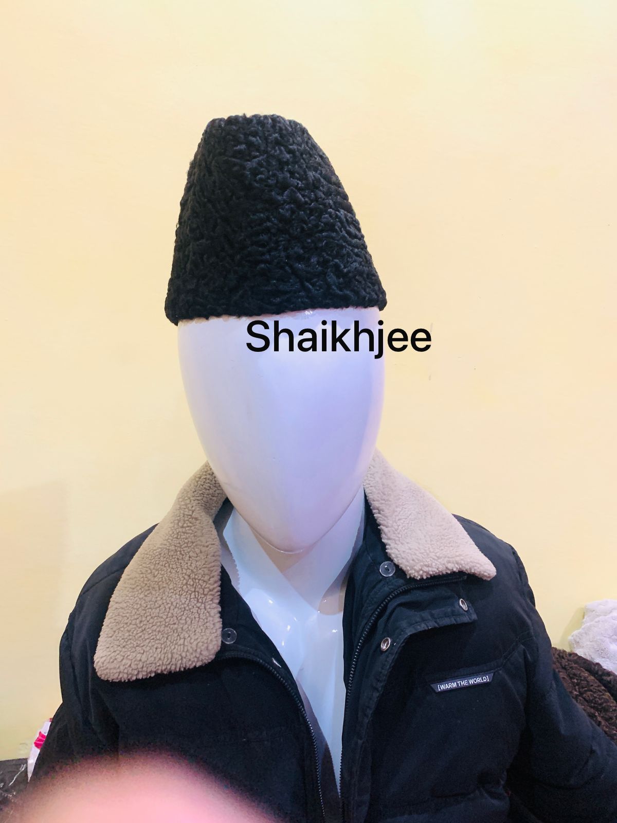 Handmade orignal karakul hat , jinnah cap, lamb boardtail fur hat - SHAIKHJEE