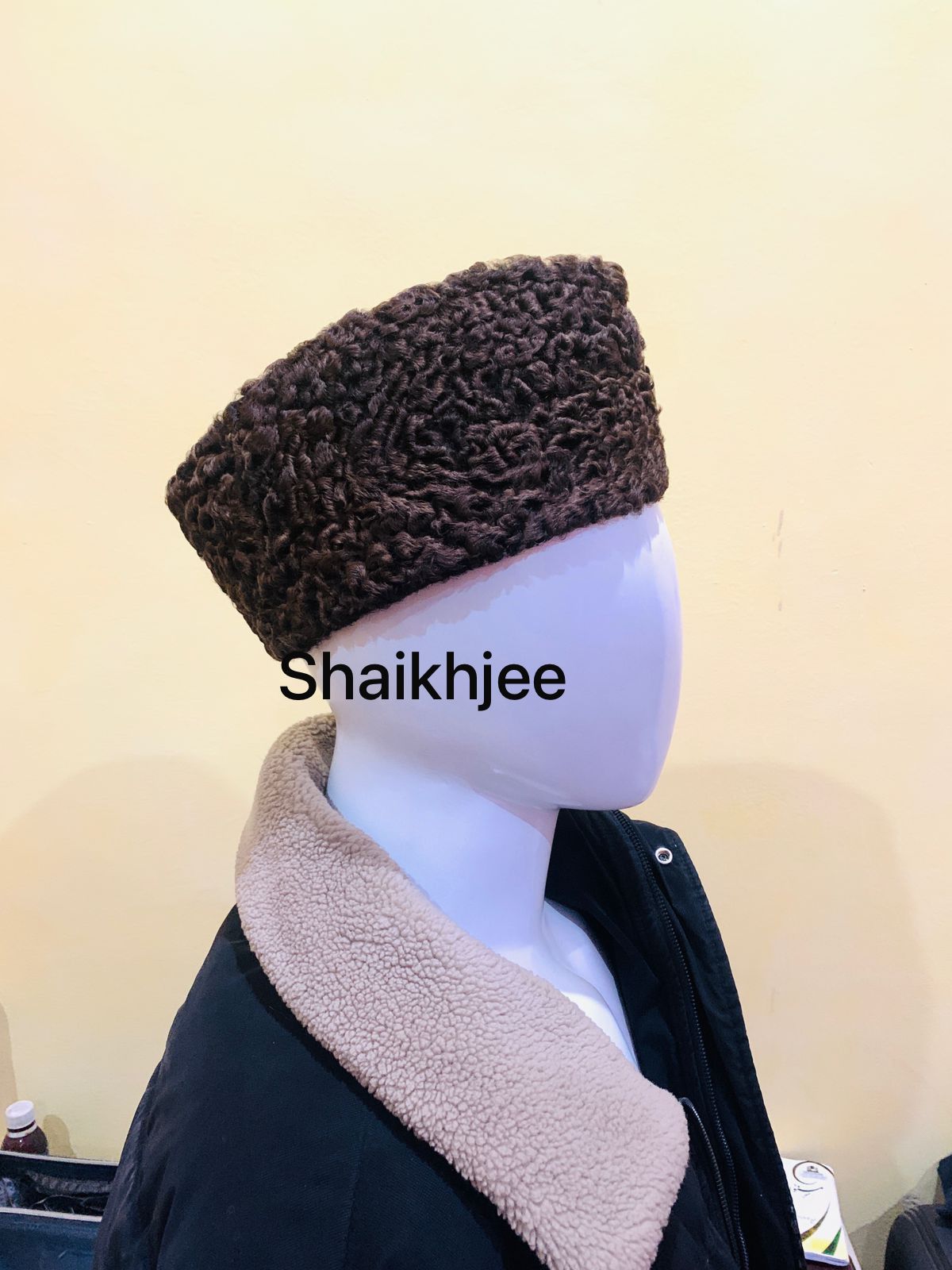 Handmade orignal karakul hat , jinnah cap, lamb boardtail fur hat - SHAIKHJEE