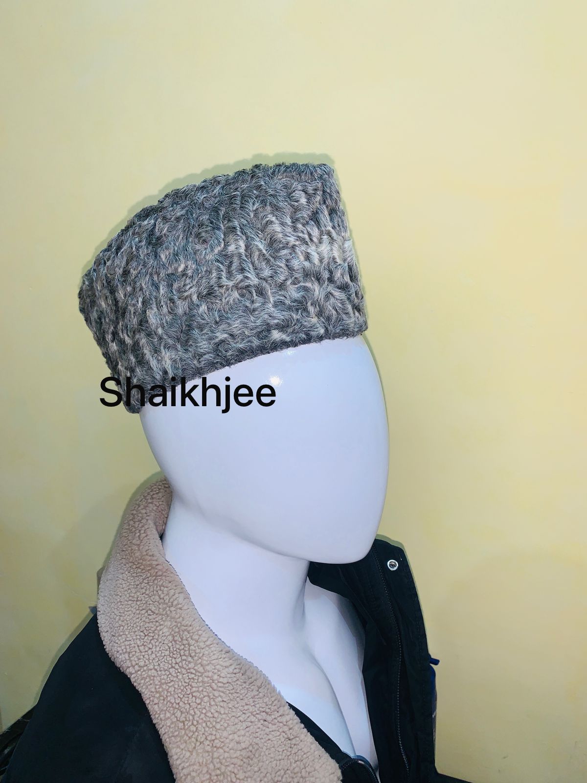 Handmade orignal karakul hat , jinnah cap, lamb boardtail fur hat - SHAIKHJEE