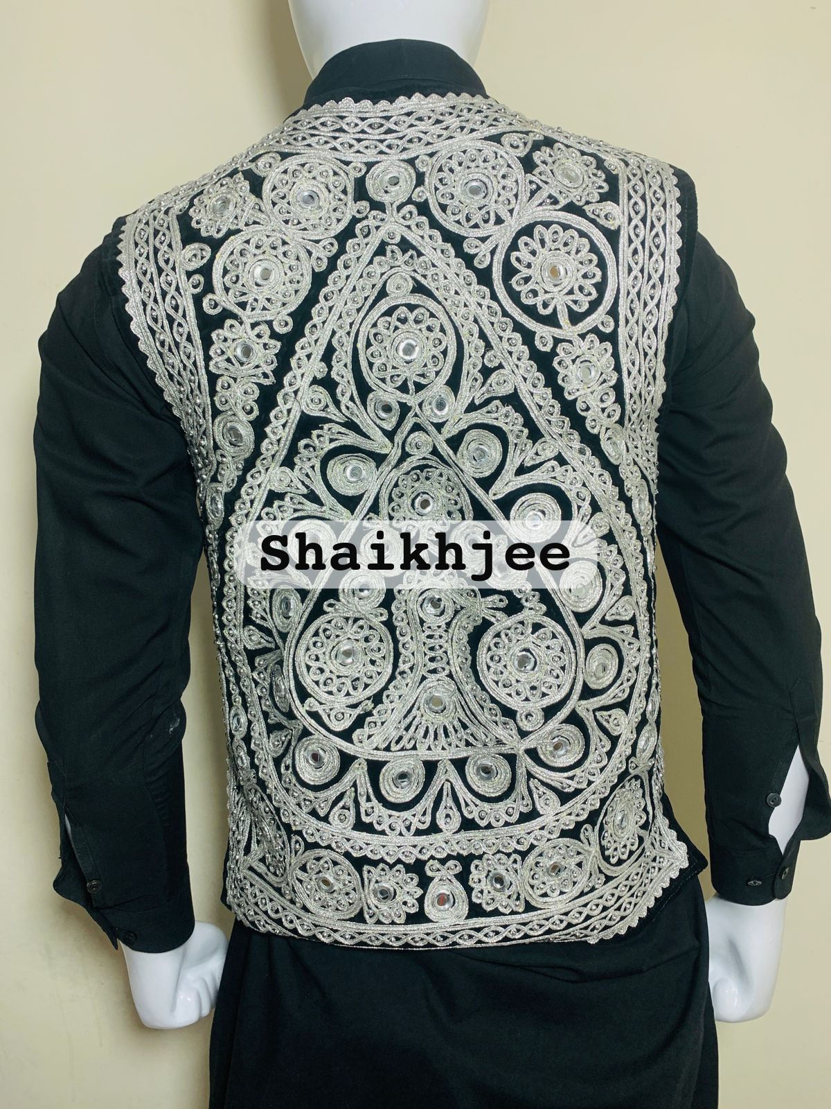 Afghani wedding embroidered VEST/ Handmade traditional pshtoon vest - SHAIKHJEE
