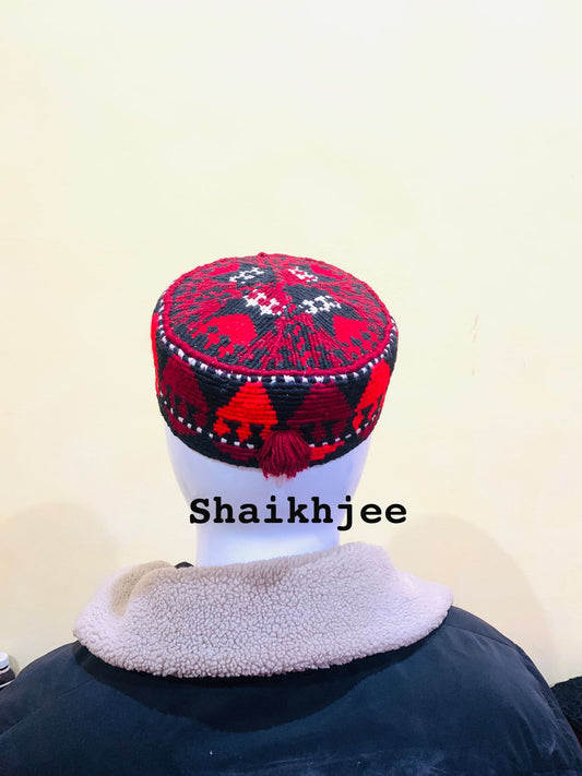 Afghani mazari cap/ MANZOOR PASHTEEN topi - SHAIKHJEE