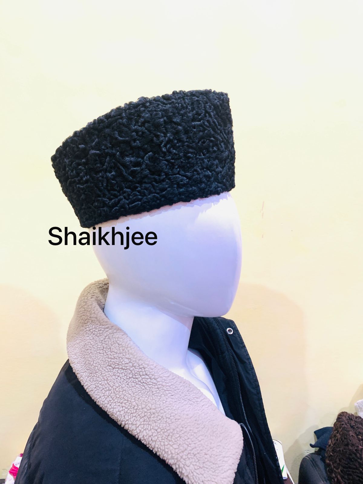 Handmade orignal karakul hat , jinnah cap, lamb boardtail fur hat - SHAIKHJEE